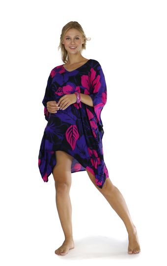Floral Kaftan Summer Romance Pink and Purple - Isleitudes