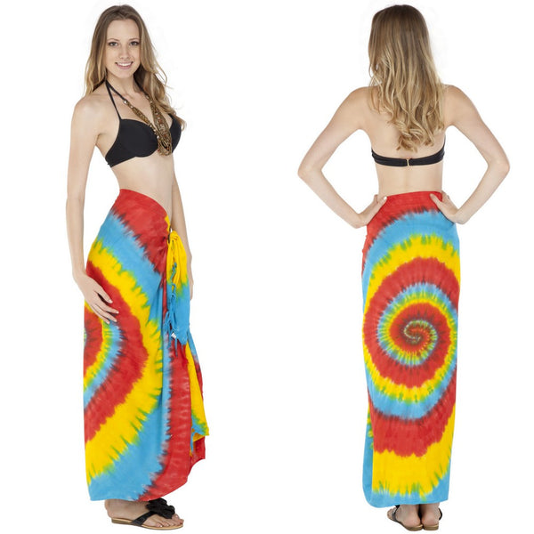 Rainbow Swirl Tie Dye Sarong - Isleitudes