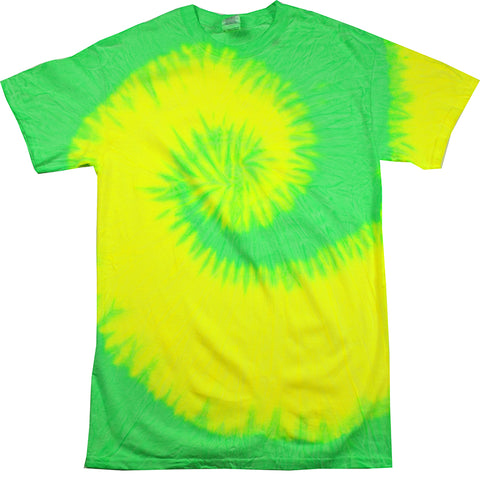 Fluorescent Yellow & Lime Tie Dye T-Shirt (CLEARANCE) - Isleitudes